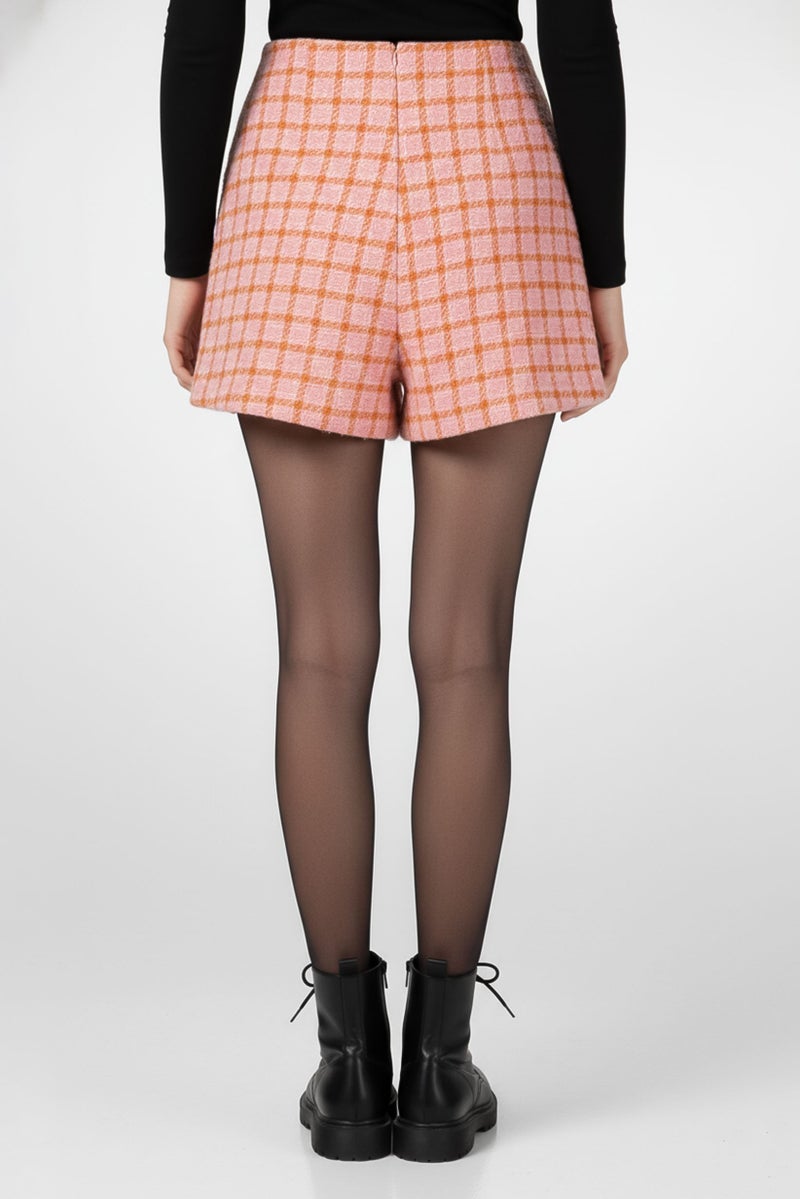 promod Women Checkered Skorts, Multicolor - Image 4